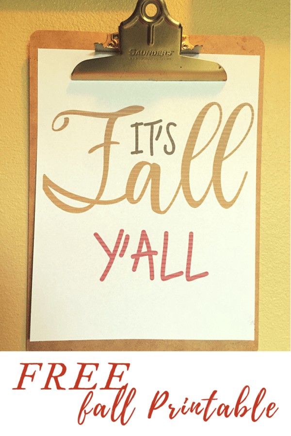 It's Fall Y'all Free Printable for Fall Home Decor