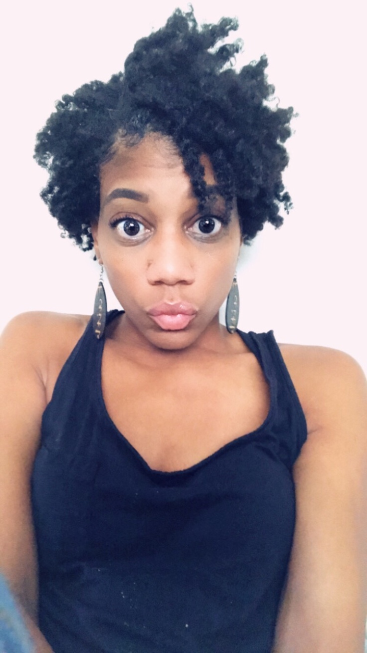 Short Natural Hair in Flat Twist Out