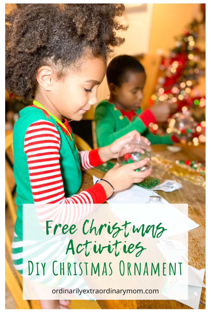 Free Christmas Kids' Activity - DIY Ornament | ordinarilyextraordinarymom #budgetfriendlychristmasactivity #christmasactivity #diyornament #diykidsactivities #diyactivity