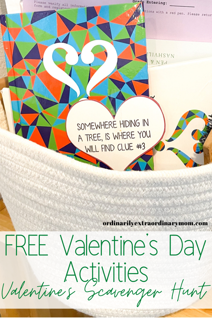 Free Valentine's Day Activities for Kids - Valentine's Scavenger Hunt | ordinarilyextraordinarymom #valentinesday #diyvalentinesday #freeprintable #kidsactivites #freeactivitiesforkids